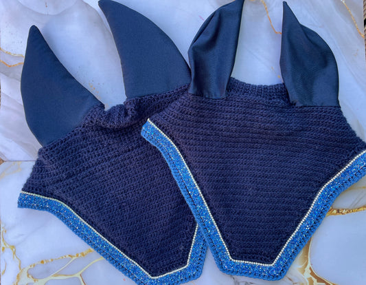 Blue navy ocean horse bonnet