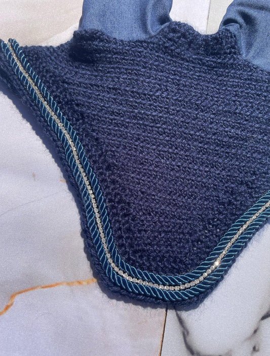 Navy denim ears horse Bonnet