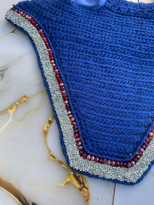 Electric blue horse bonnet