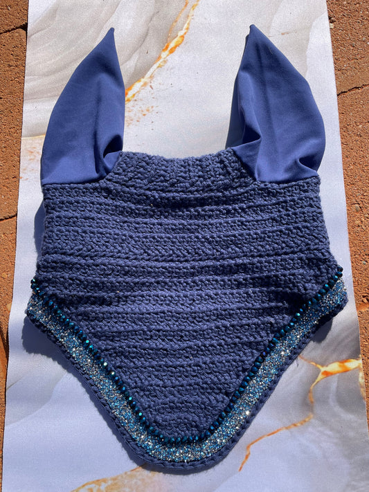 Navy crystal blue horse bonnet
