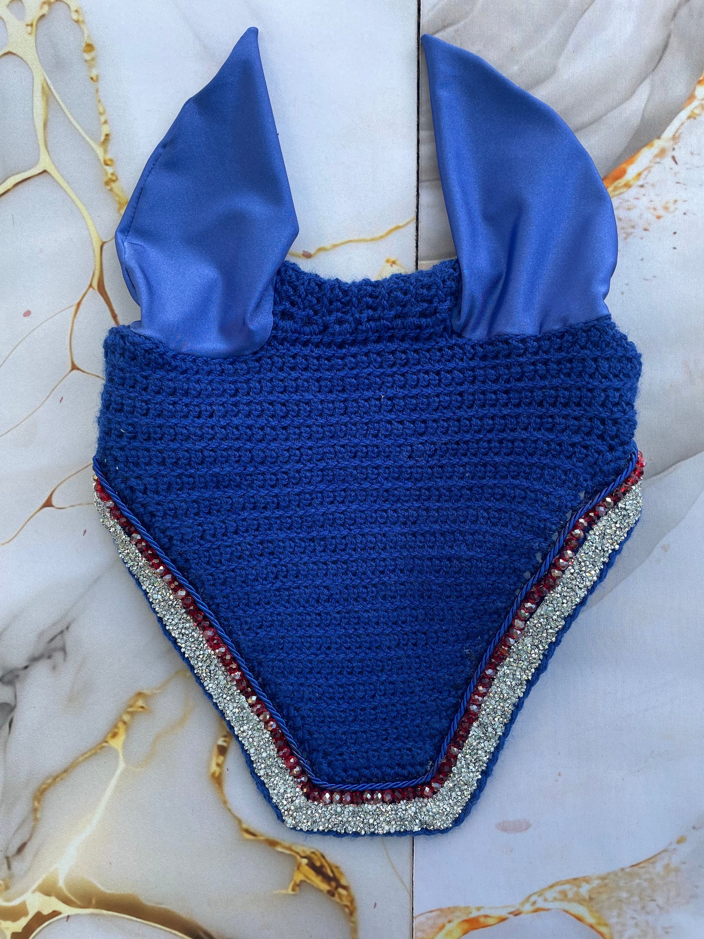 Electric blue horse bonnet