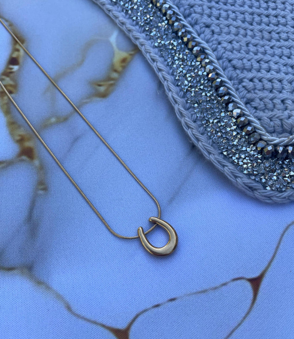 Lucky horse shoe necklace gold